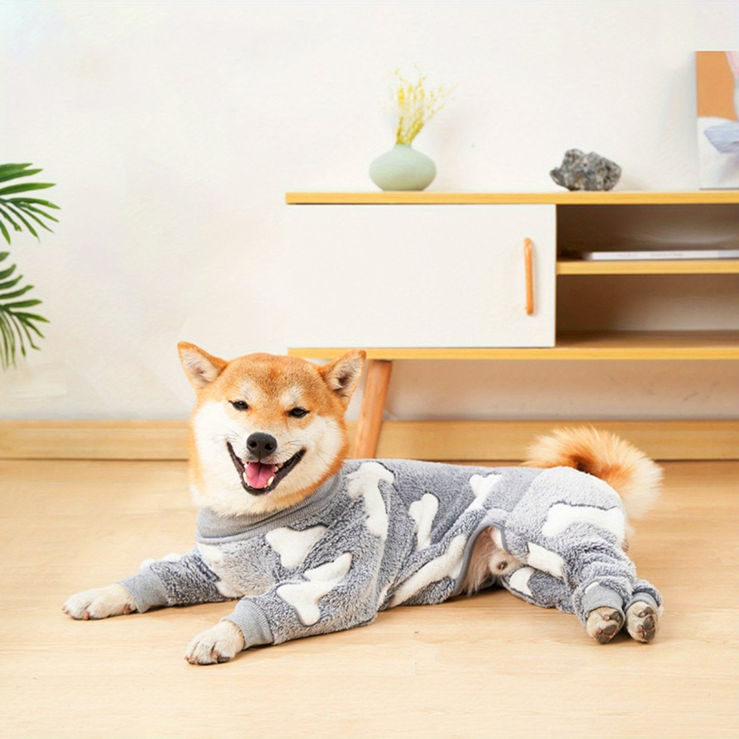 S-XXL Soft Winter Warm Dog Hoodie Warm Pet Clothes Pet Flannel Pet Pajamas For Medium Large Dogs Fur Proof Bulldog Clothes 1pcs