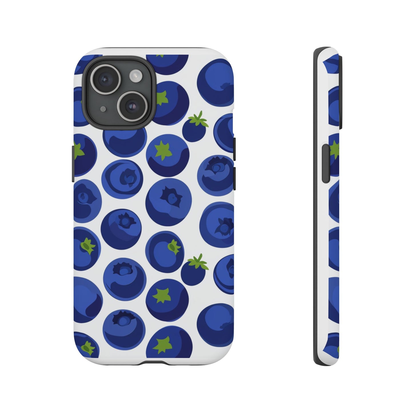Blueberry Pattern Phone Case, Tough Cases, Fruit Phone Cover, Floral Phone Accessory, Nature Lover Gift, Stylish Tech Decor
