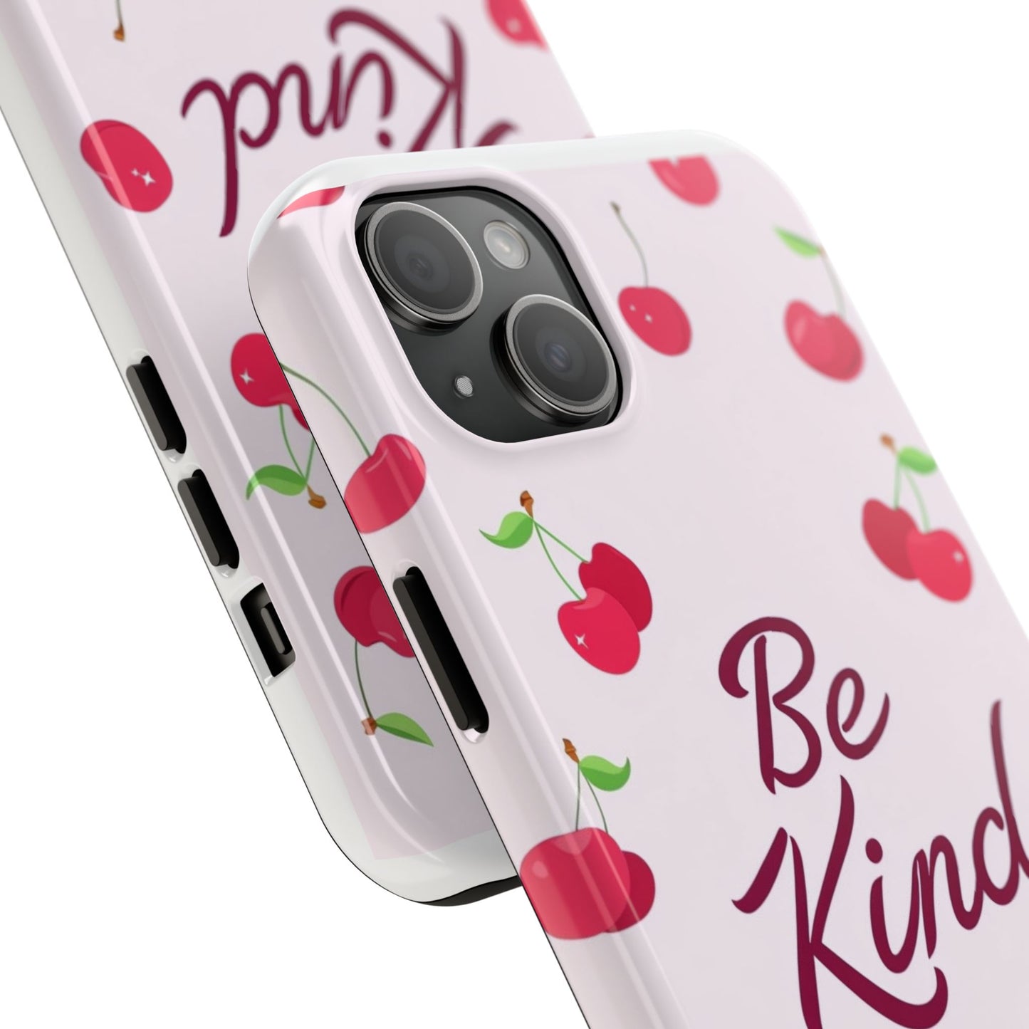 Cherry Blossom Tough Phone Case - "Be Kind" Design, Cute Phone Cover, Eco-Friendly Case, Gift for Friends, Positive Vibes