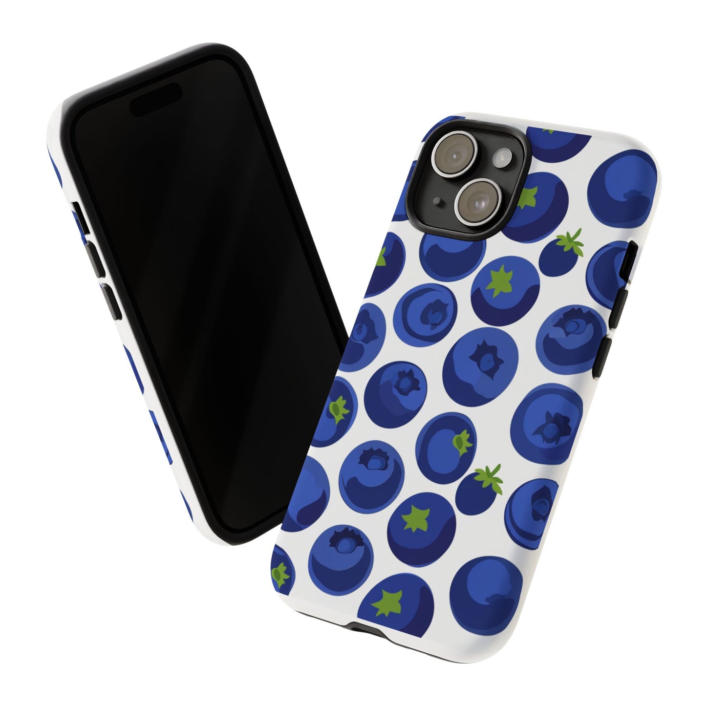 Blueberry Pattern Phone Case, Tough Cases, Fruit Phone Cover, Floral Phone Accessory, Nature Lover Gift, Stylish Tech Decor