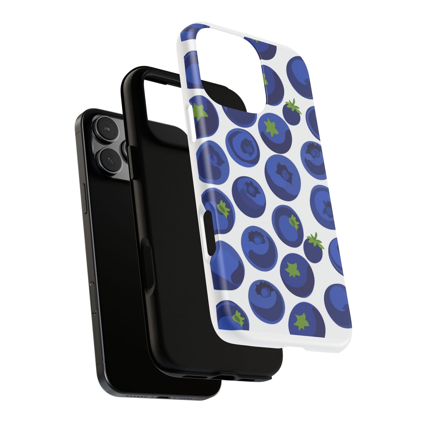 Blueberry Pattern Phone Case, Tough Cases, Fruit Phone Cover, Floral Phone Accessory, Nature Lover Gift, Stylish Tech Decor