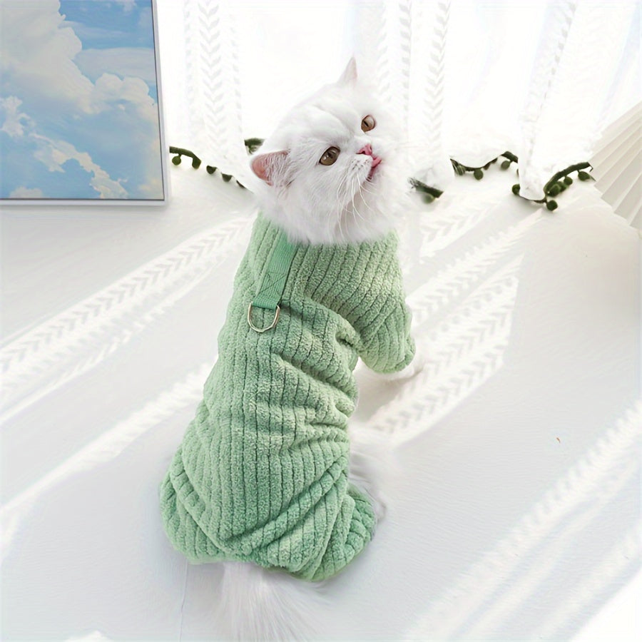 4-Legged Ultra-Warm Fleece Hooded Winter Coat for Small Breed Cats and Dogs, Pet Clothes for Ultra-Small to Small Sizes