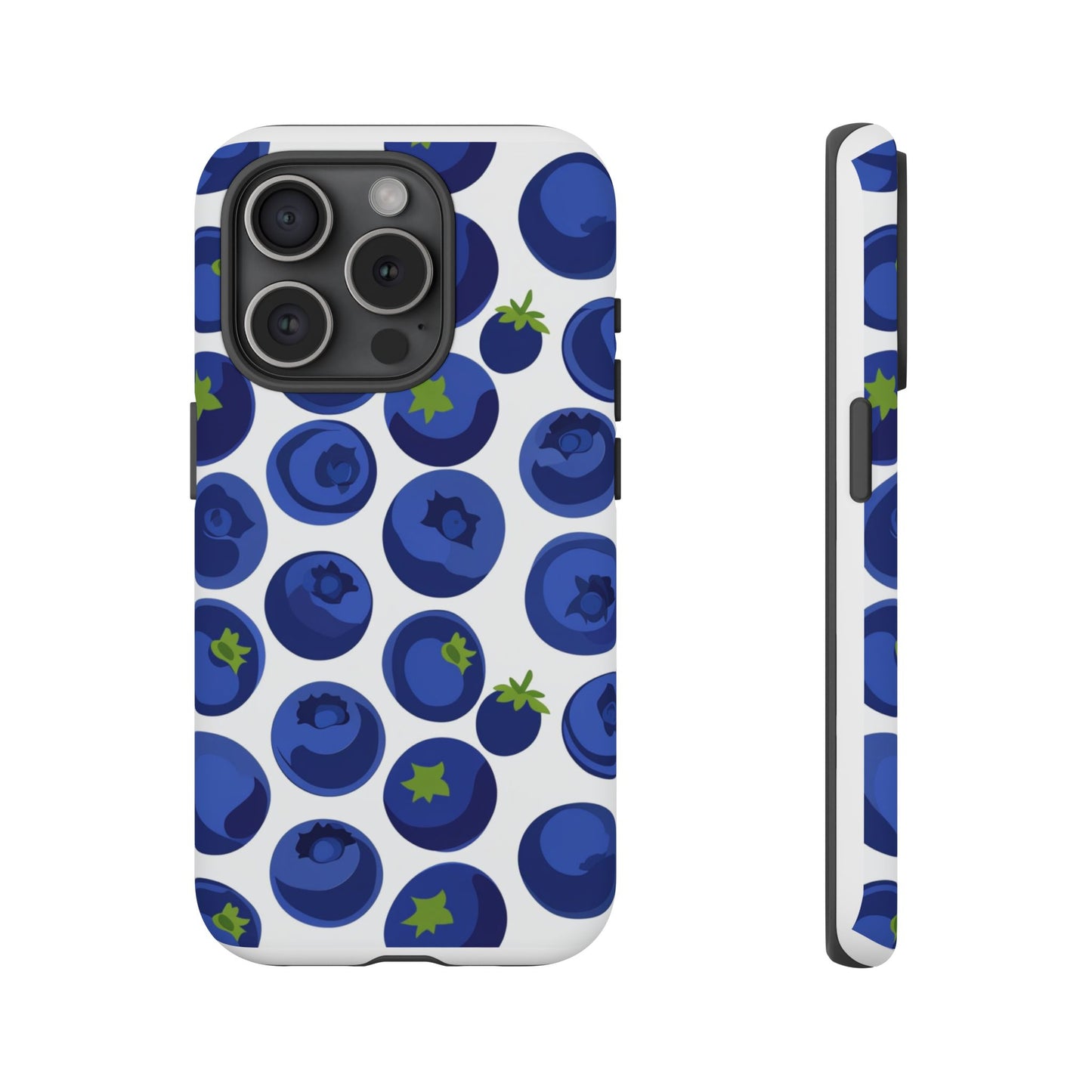 Blueberry Pattern Phone Case, Tough Cases, Fruit Phone Cover, Floral Phone Accessory, Nature Lover Gift, Stylish Tech Decor