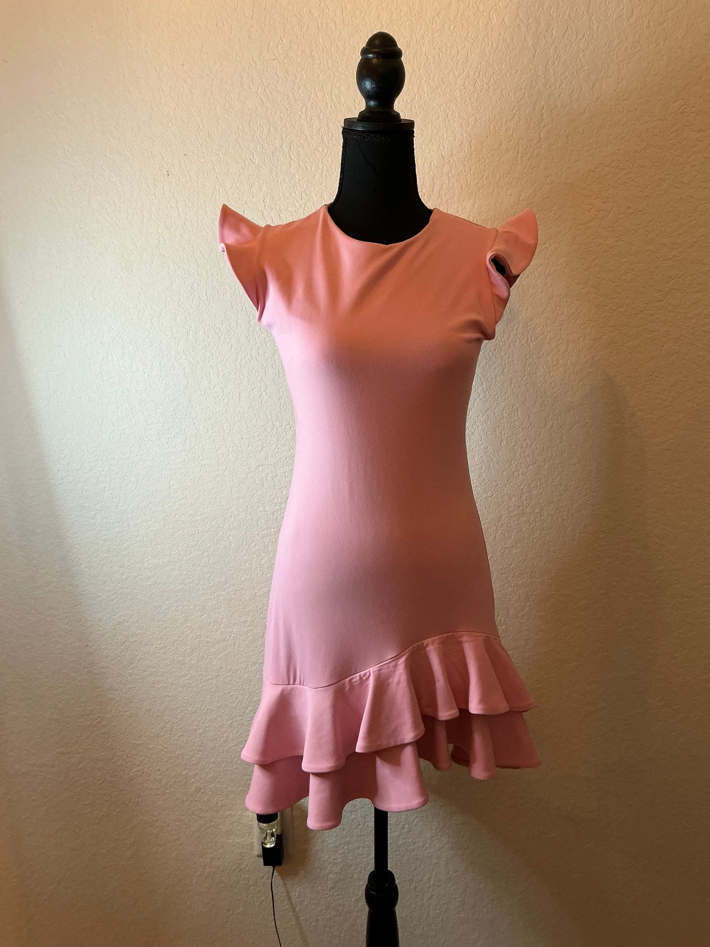 Blush Pink Susana Monaco Ruffle Mini Dress – Size M – Made in USA