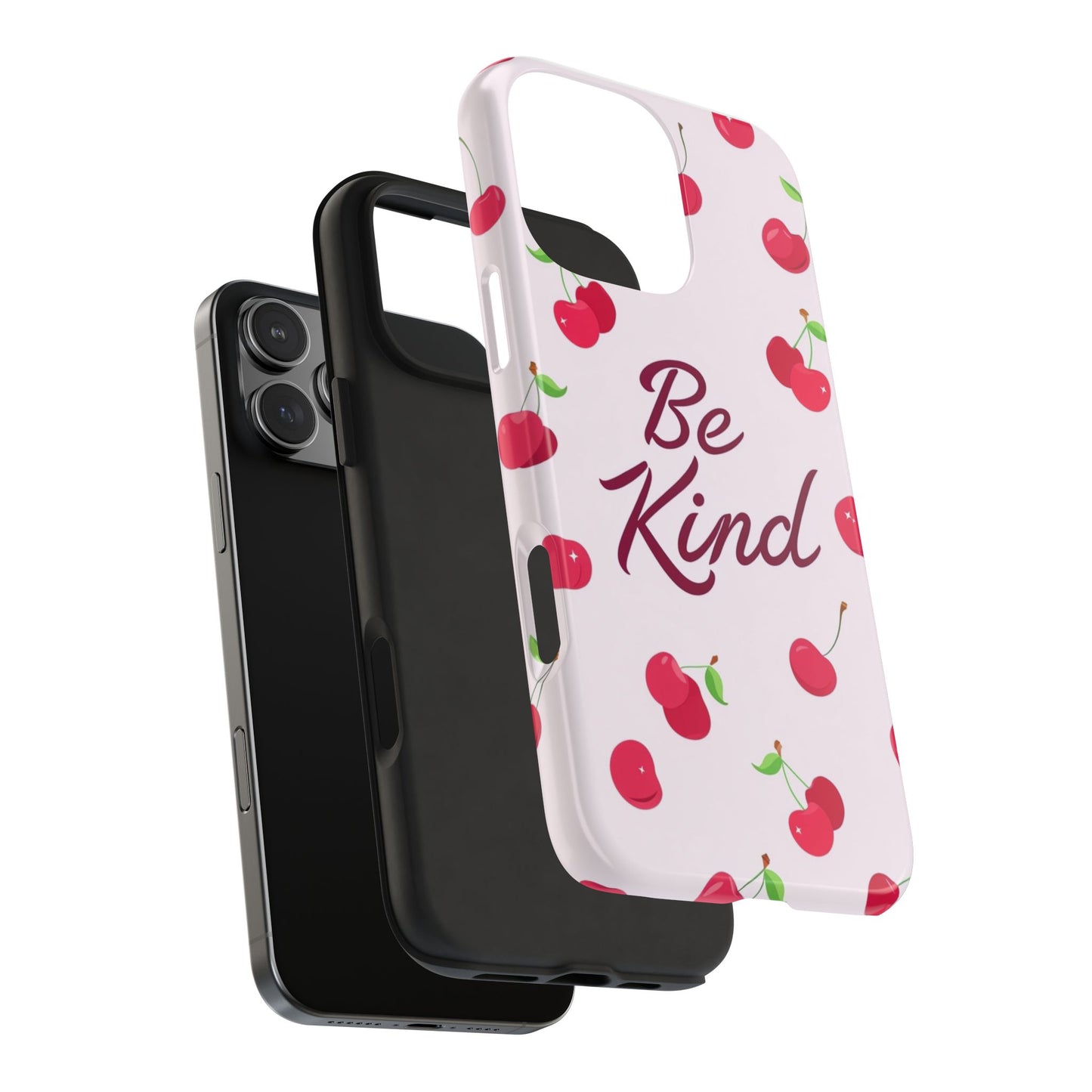 Cherry Blossom Tough Phone Case - "Be Kind" Design, Cute Phone Cover, Eco-Friendly Case, Gift for Friends, Positive Vibes