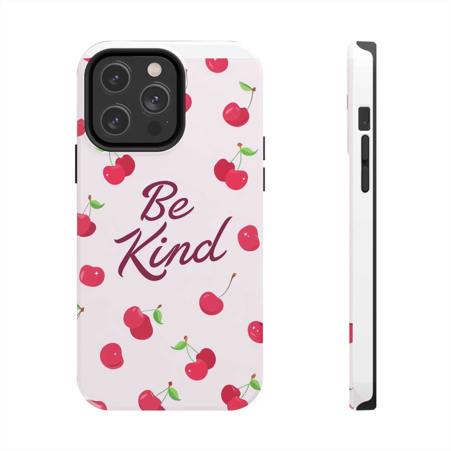 Cherry Blossom Tough Phone Case - "Be Kind" Design, Cute Phone Cover, Eco-Friendly Case, Gift for Friends, Positive Vibes