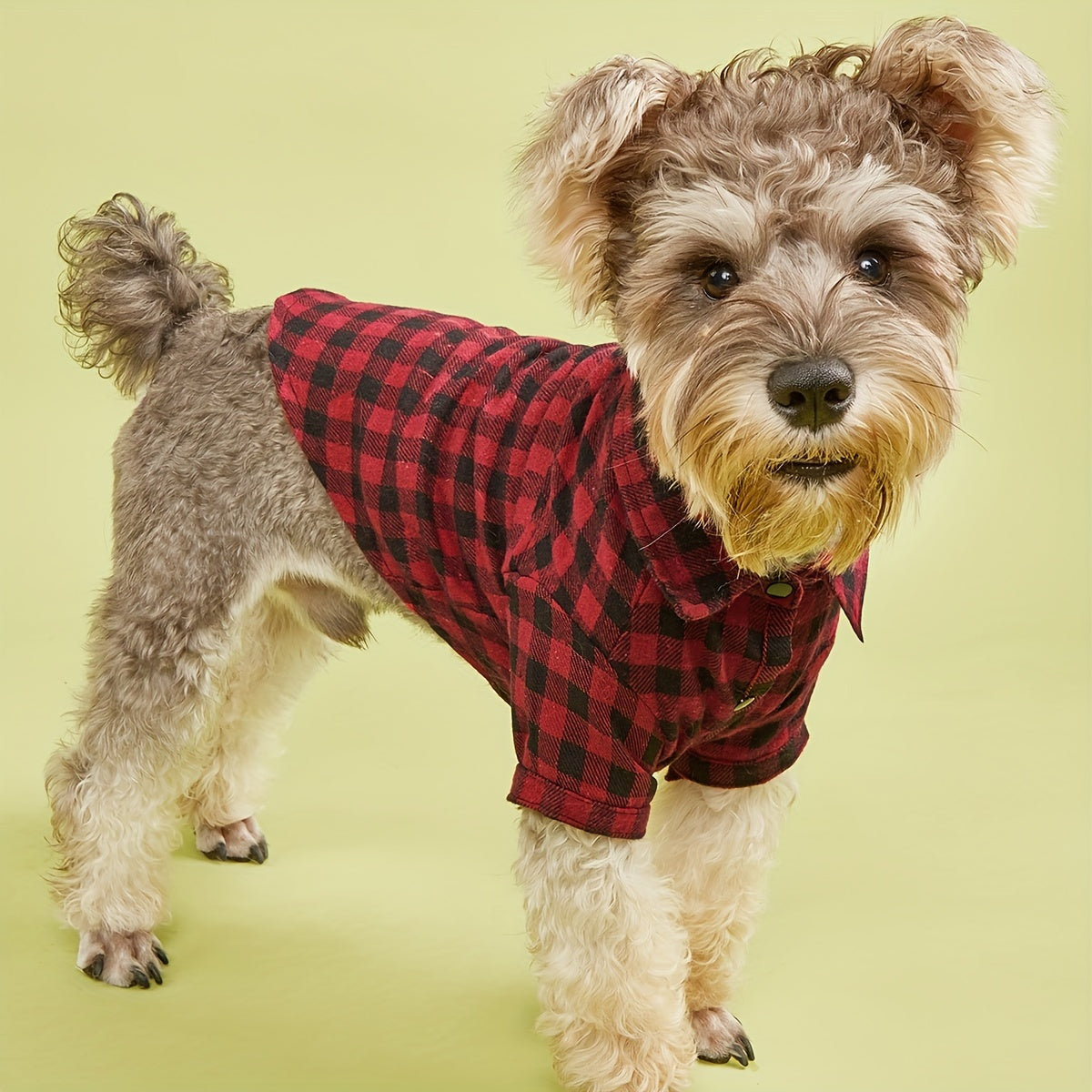 1pc Pet Clothes, Dog Plaid Shirt, Pet Jacket, Puppy Coat, Pet Button Shirt