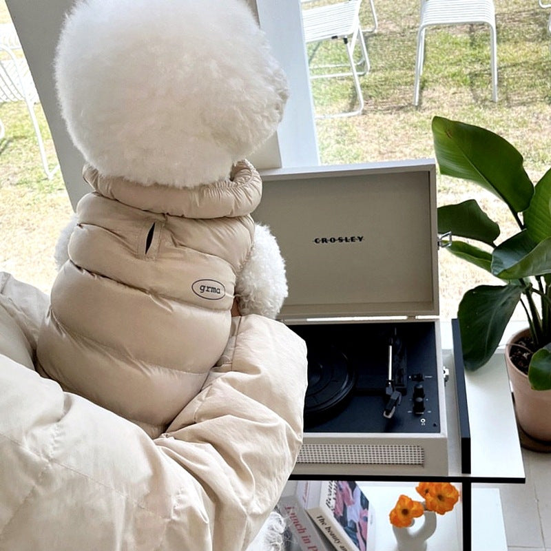 Morandi Simple Warm Dog Vest Autumn/Winter Thickened Teddy Bichon Bear Small Dog Cat Pet Clothes