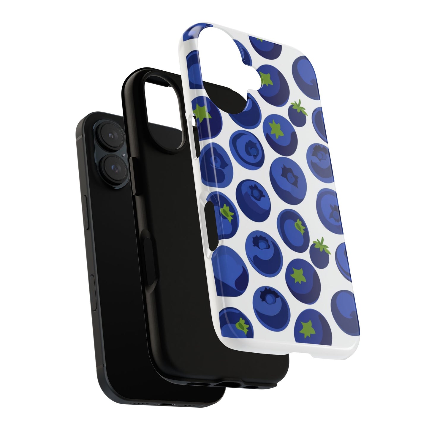Blueberry Pattern Phone Case, Tough Cases, Fruit Phone Cover, Floral Phone Accessory, Nature Lover Gift, Stylish Tech Decor