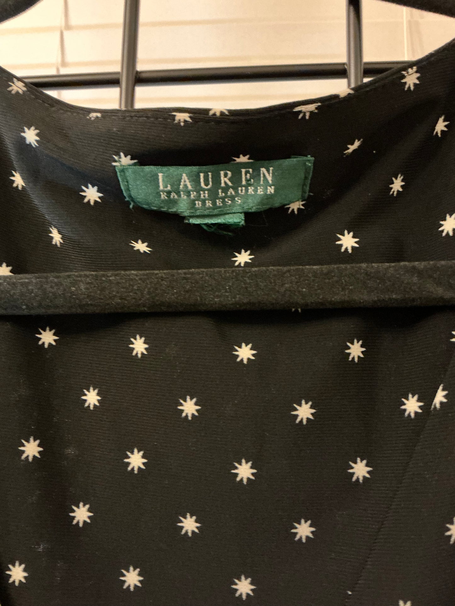 Lauren Ralph Lauren Black & White Starburst Print Wrap Dress