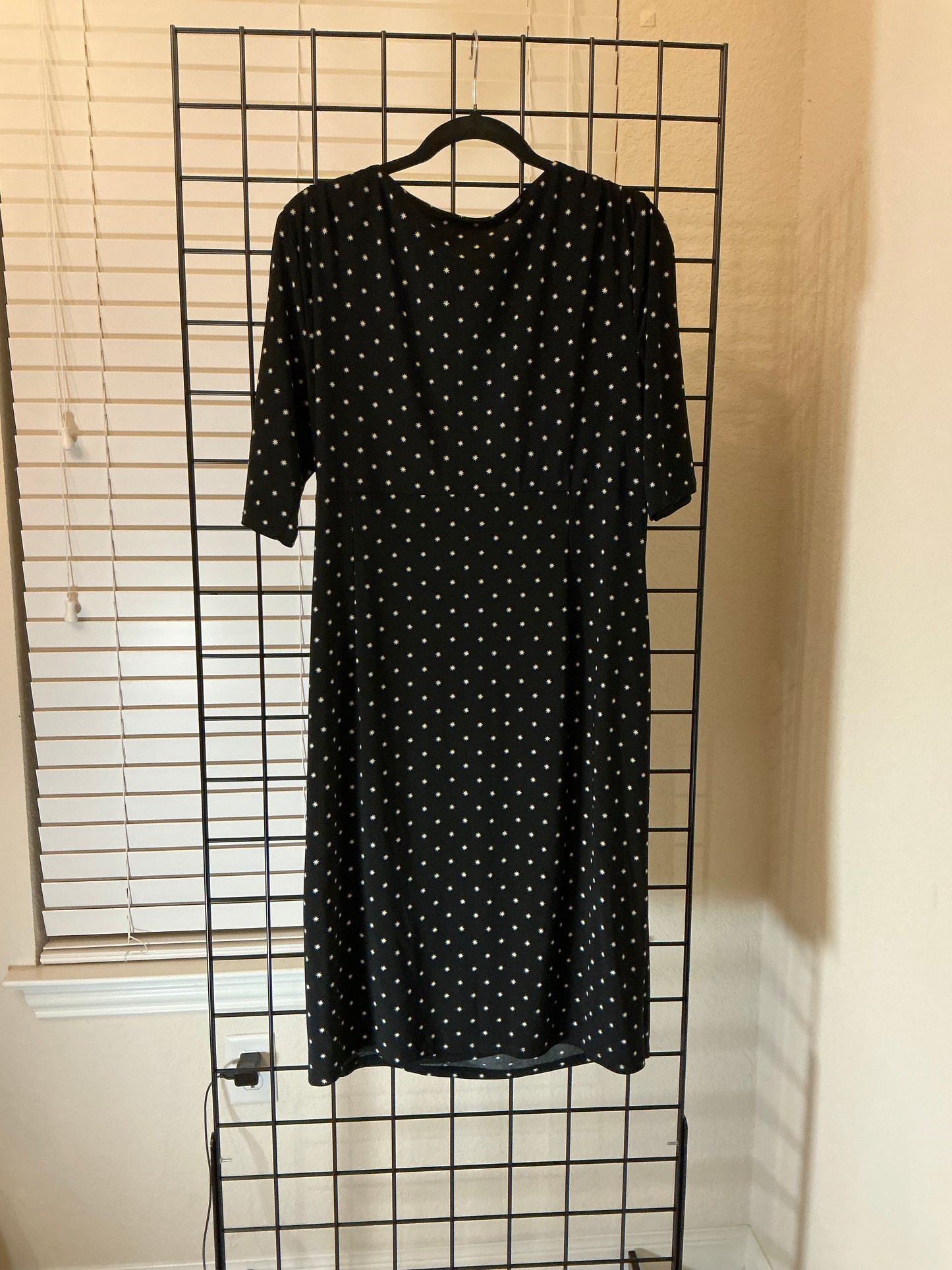 Lauren Ralph Lauren Black & White Starburst Print Wrap Dress