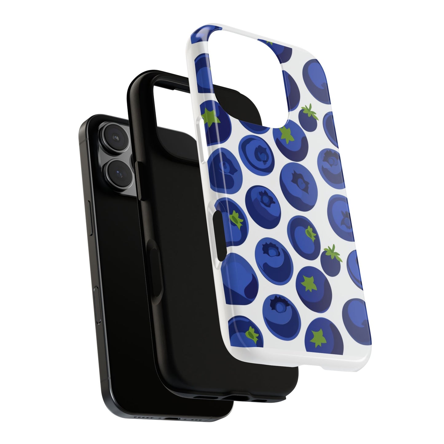 Blueberry Pattern Phone Case, Tough Cases, Fruit Phone Cover, Floral Phone Accessory, Nature Lover Gift, Stylish Tech Decor