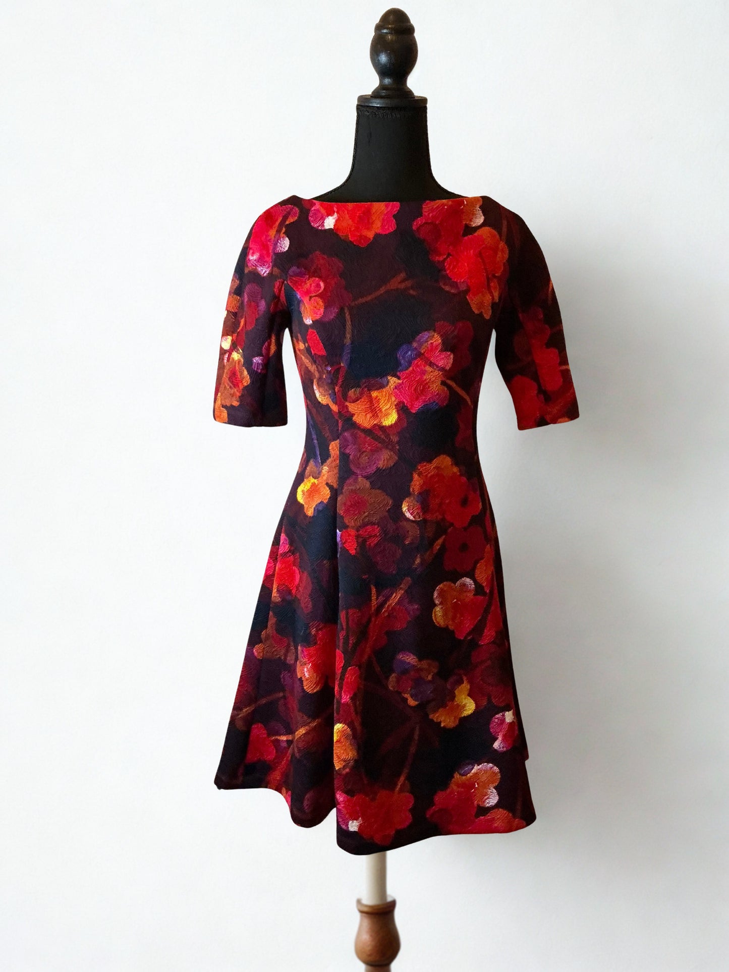 Maggy London Floral Jacquard Fit & Flare Dress size 4