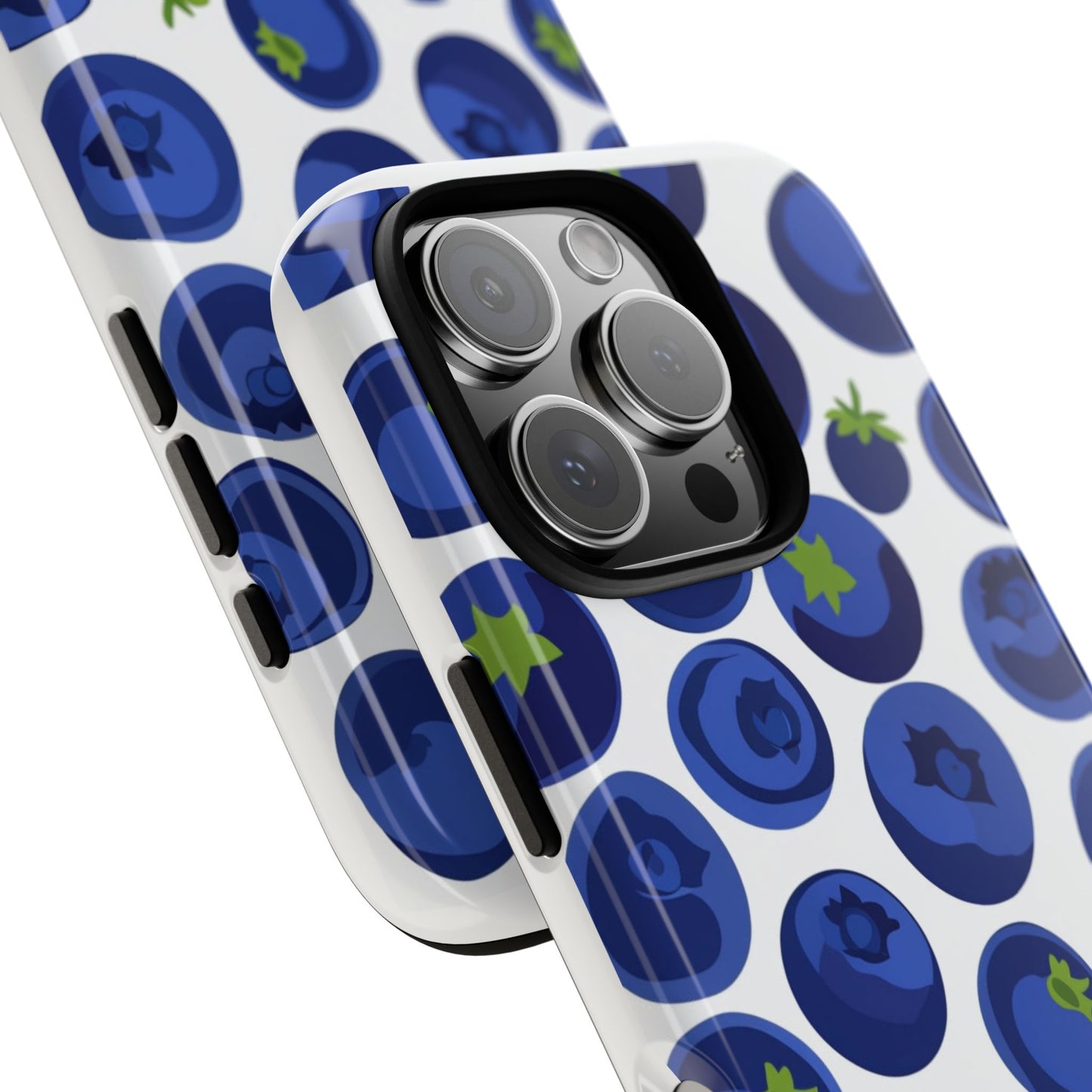 Blueberry Pattern Phone Case, Tough Cases, Fruit Phone Cover, Floral Phone Accessory, Nature Lover Gift, Stylish Tech Decor