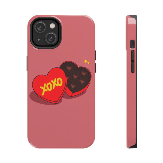 Valentine XOXO Chocolate Hearts Tough Phone Case