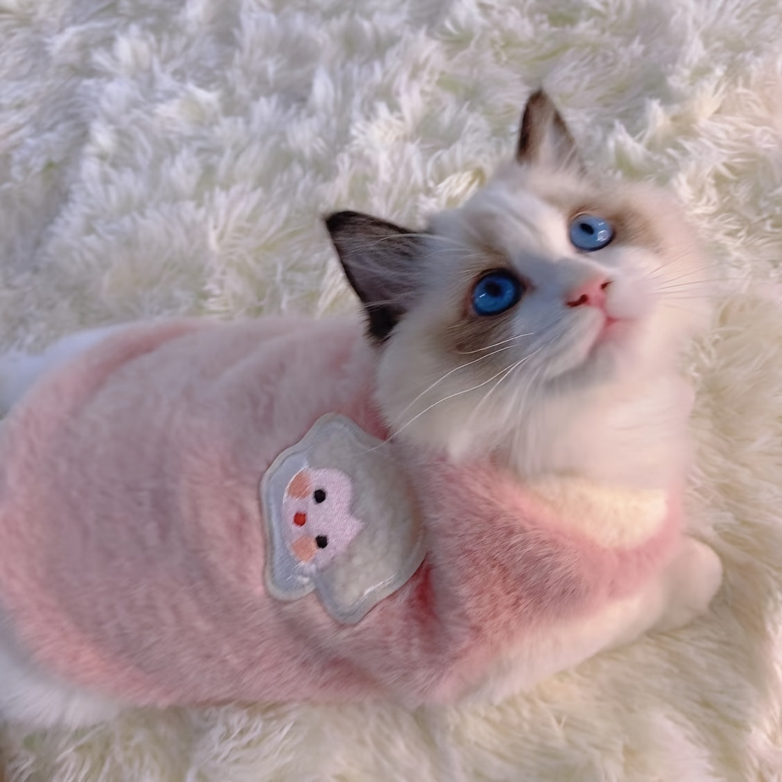Cozy Plush Pet Winter Vest - Anti-Shedding, Warm Knit Sweater with Cute Animal Patches, Machine Washable, Ideal for Small to Large Breeds, Pet Winter Wear | Stylish Pet Sweater | Pet Clothes, Dog Winter Clothes