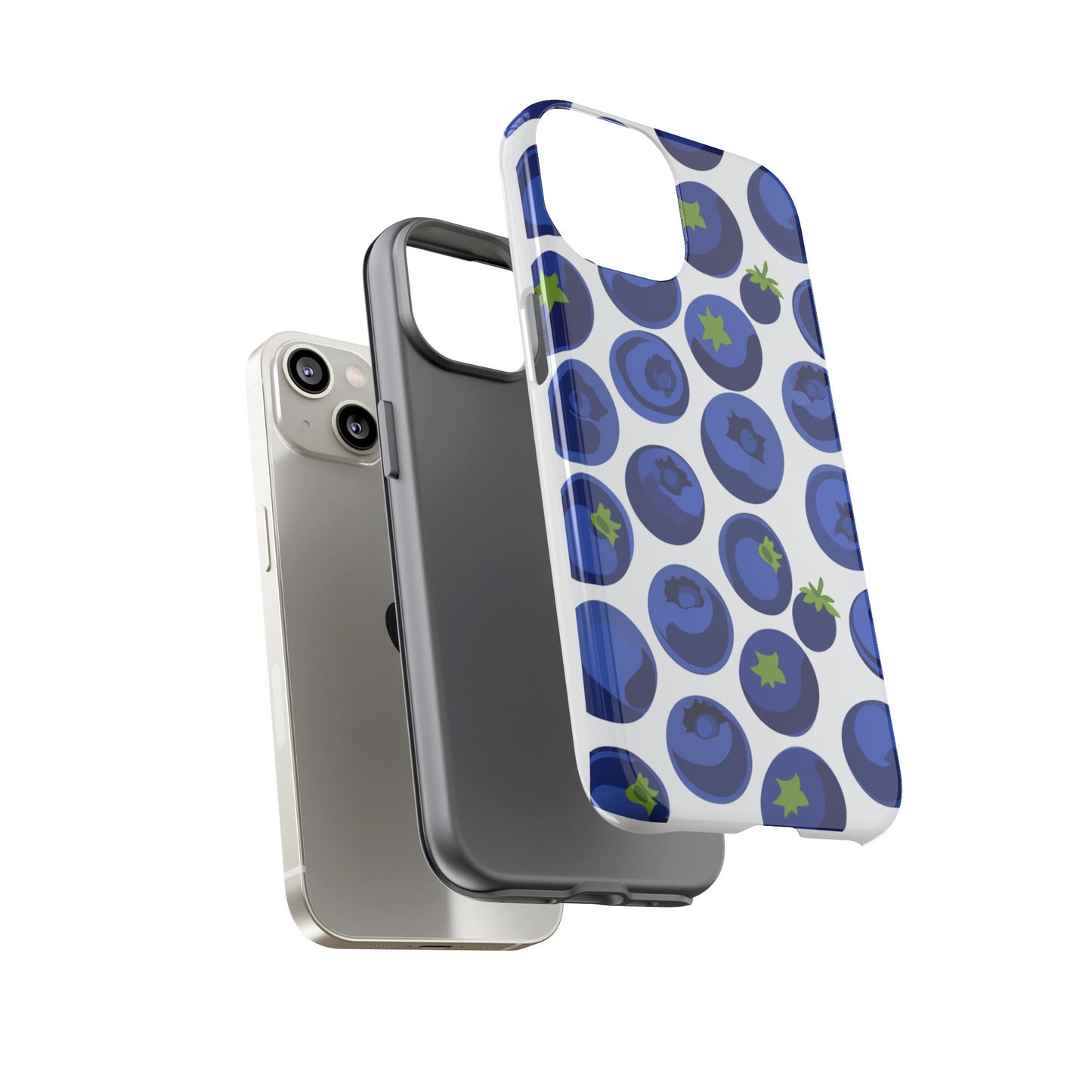 Blueberry Pattern Phone Case, Tough Cases, Fruit Phone Cover, Floral Phone Accessory, Nature Lover Gift, Stylish Tech Decor