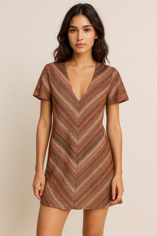 BCBGeneration Metallic Chevron Mini Dress – NWT