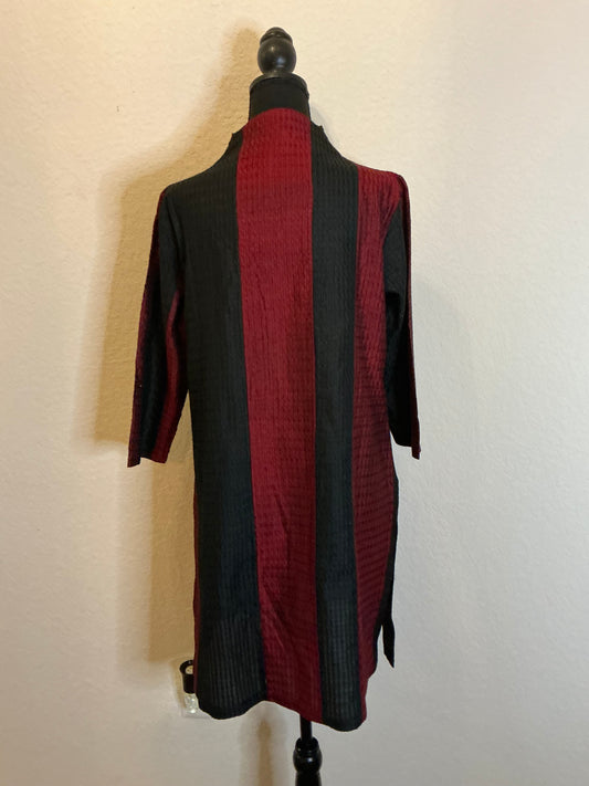 Vivek Narang Black & Burgundy Textured Silk Dress – Vintage Designer