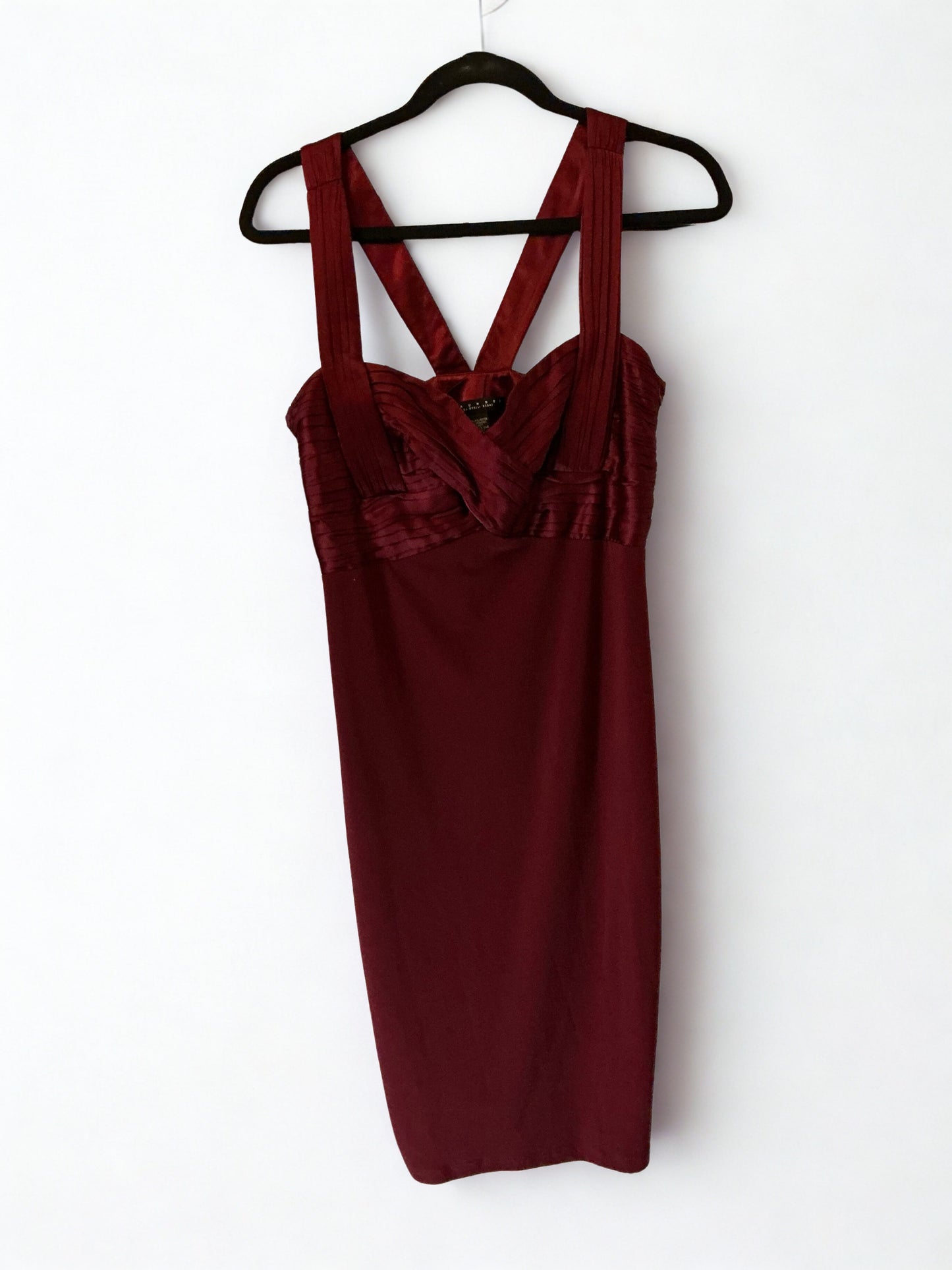 Laundry by Shelli Segal Burgundy Silk Insert Cocktail Dress – Size 6