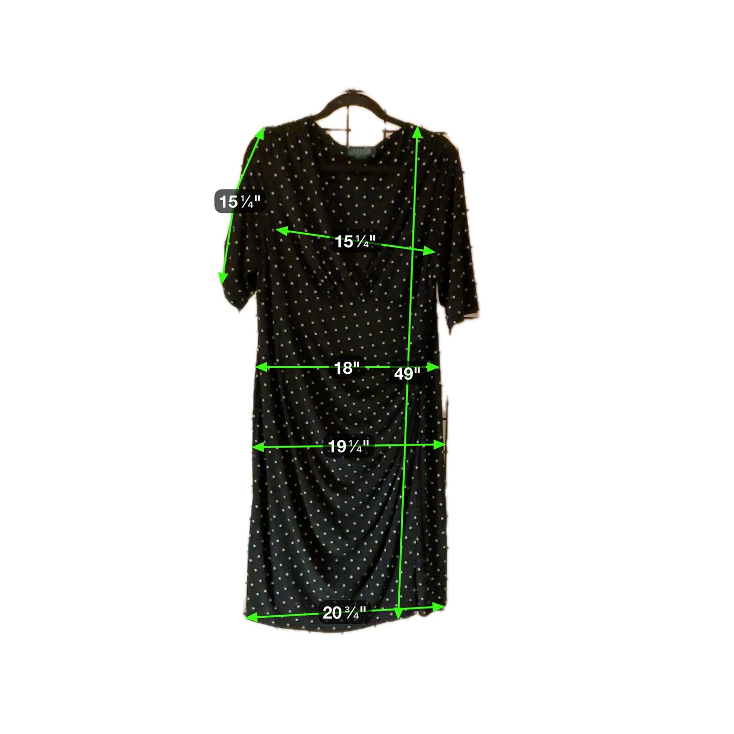 Lauren Ralph Lauren Black & White Starburst Print Wrap Dress