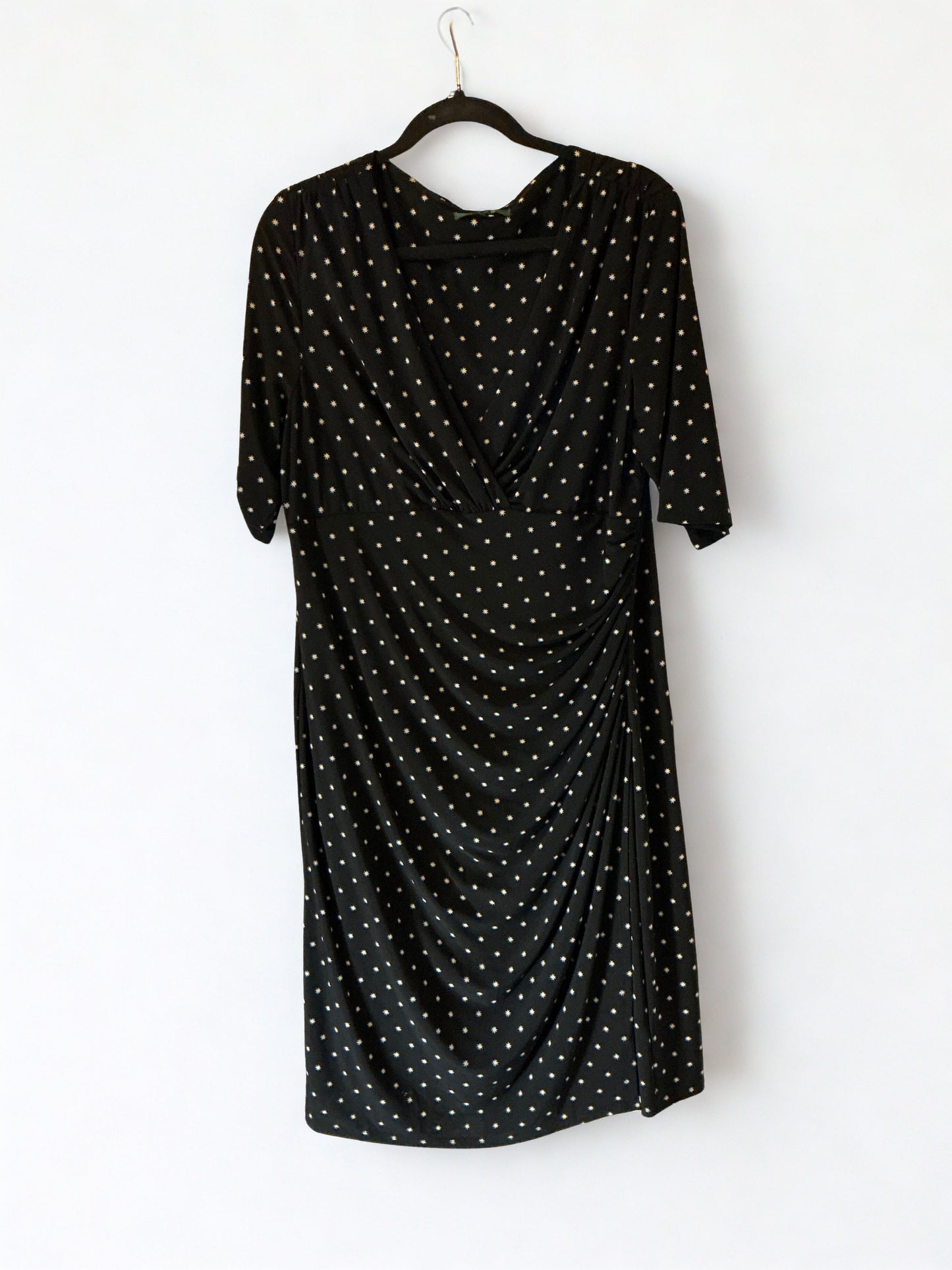 Lauren Ralph Lauren Black & White Starburst Print Wrap Dress