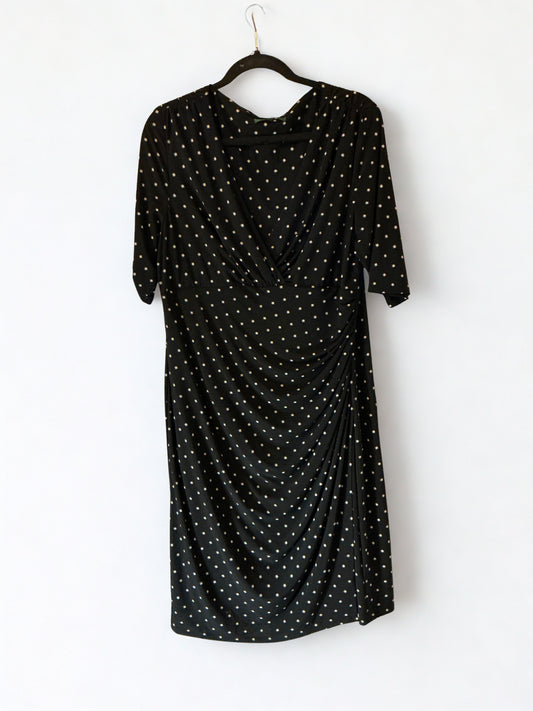 Lauren Ralph Lauren Black & White Starburst Print Wrap Dress