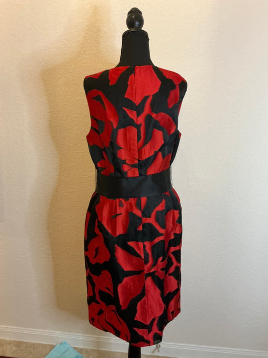 Per Se by Carlisle Red & Black Silk-Blend Cocktail Dress – Size 12