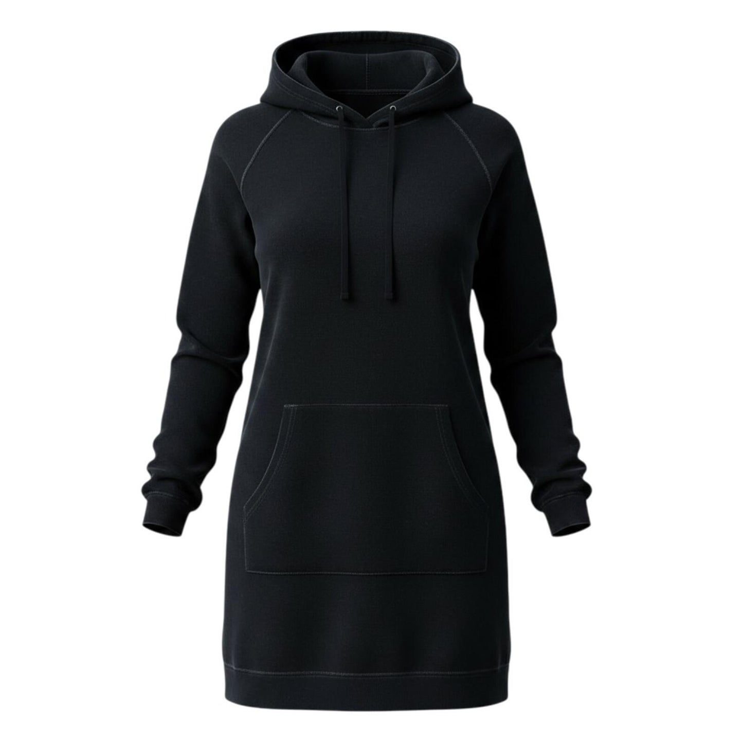 Fabletics Black Hooded Sweatshirt Dress