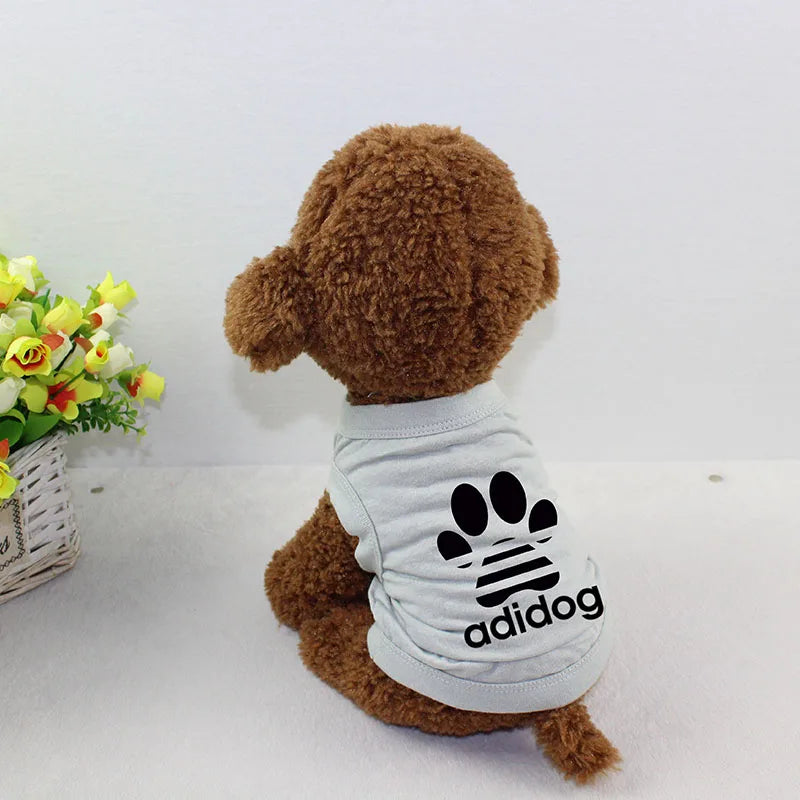 Pet Clothes Dog Vest Dog T-shirt Dog Shirt 100% Cotton Summer Thin Style Breathable French Bulldog Corgi Teddy Dog Clothes