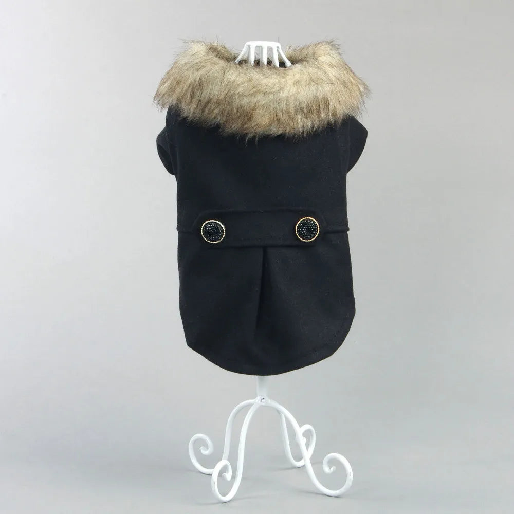 Knit Pet Clothes For Small Dog Clothing Spring Wholesale Costumes For Dog Coats With Fur Collar Cheap Warm Autumn Winter Puppy