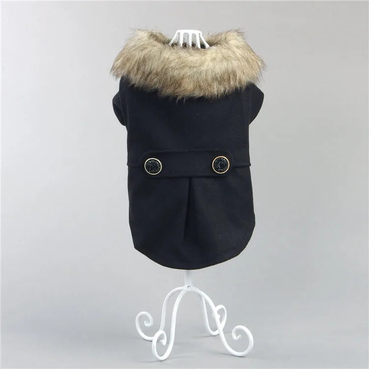 Knit Pet Clothes For Small Dog Clothing Spring Wholesale Costumes For Dog Coats With Fur Collar Cheap Warm Autumn Winter Puppy