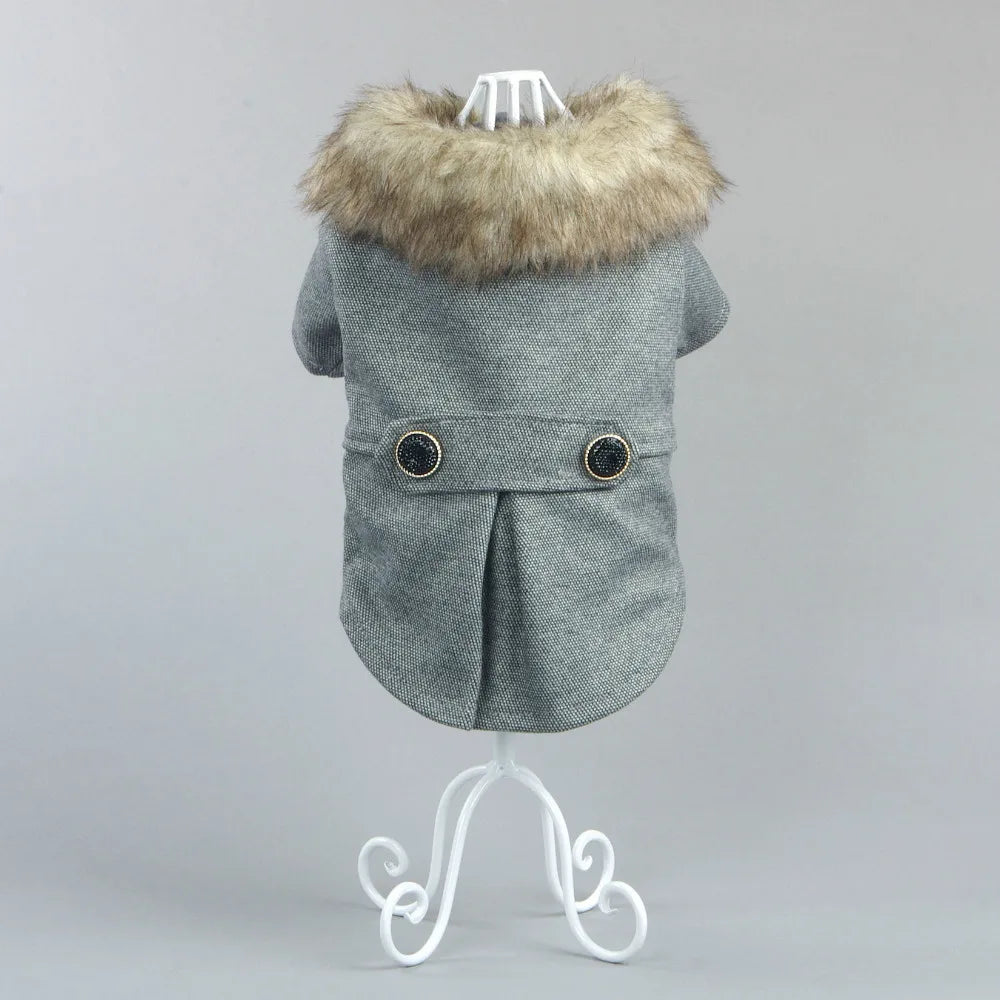 Knit Pet Clothes For Small Dog Clothing Spring Wholesale Costumes For Dog Coats With Fur Collar Cheap Warm Autumn Winter Puppy