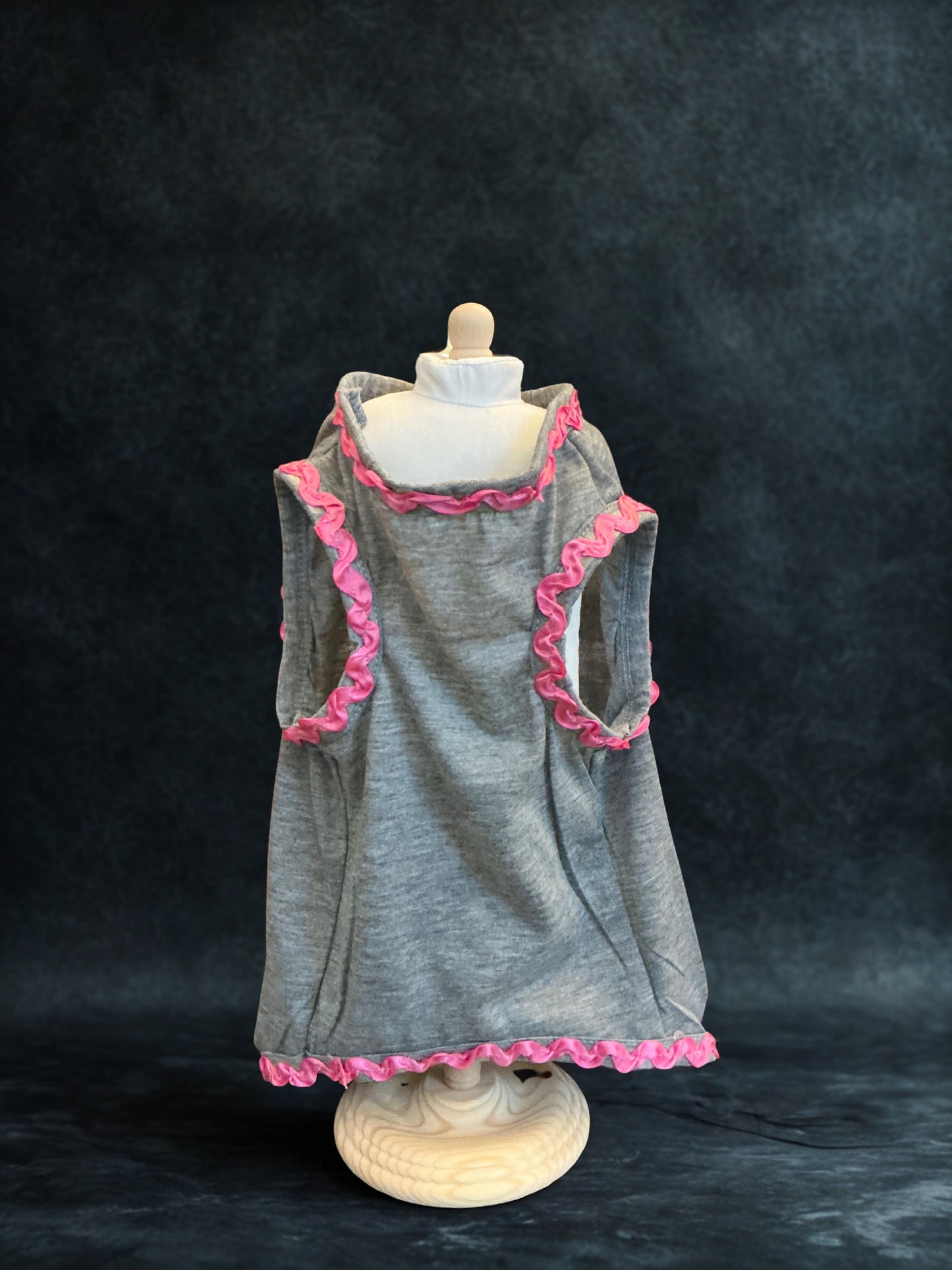 Ghost Candy Pet Dress – Gray & Pink Ruffle – Cute Fall/Halloween Outfit