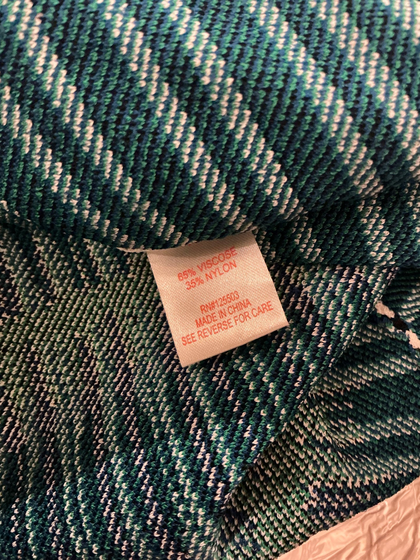 Torn by Ronny Kobo Blue Geometric Knit Fit & Flare Dress