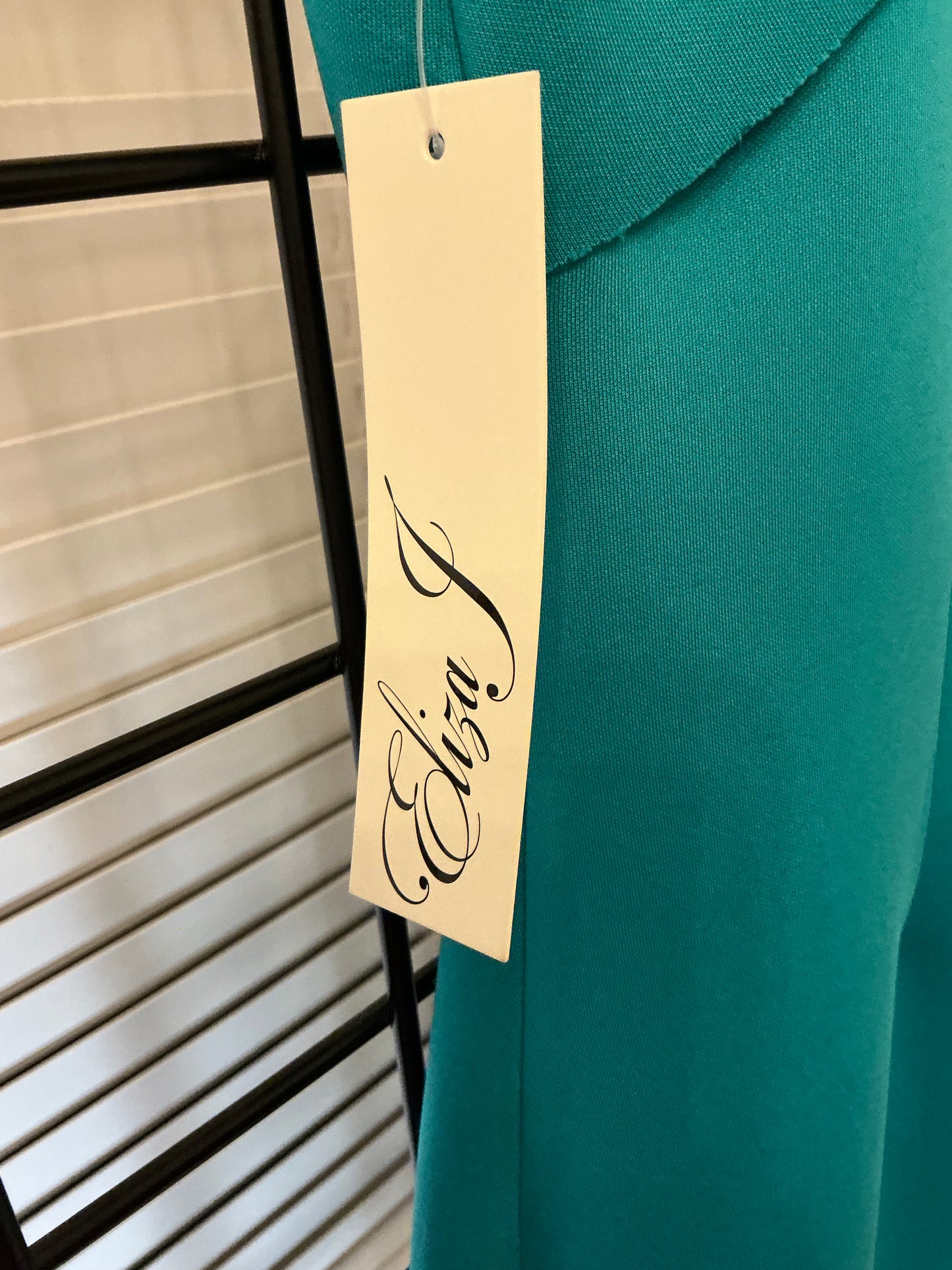 Eliza J Turquoise One-Shoulder Ruffle Gown – Size 6 NWT