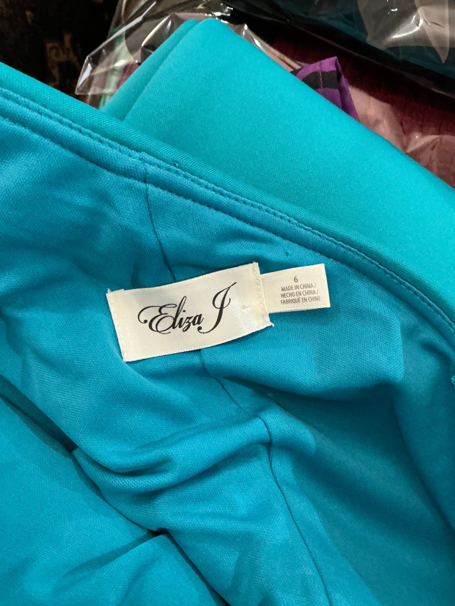 Eliza J Turquoise One-Shoulder Ruffle Gown – Size 6 NWT