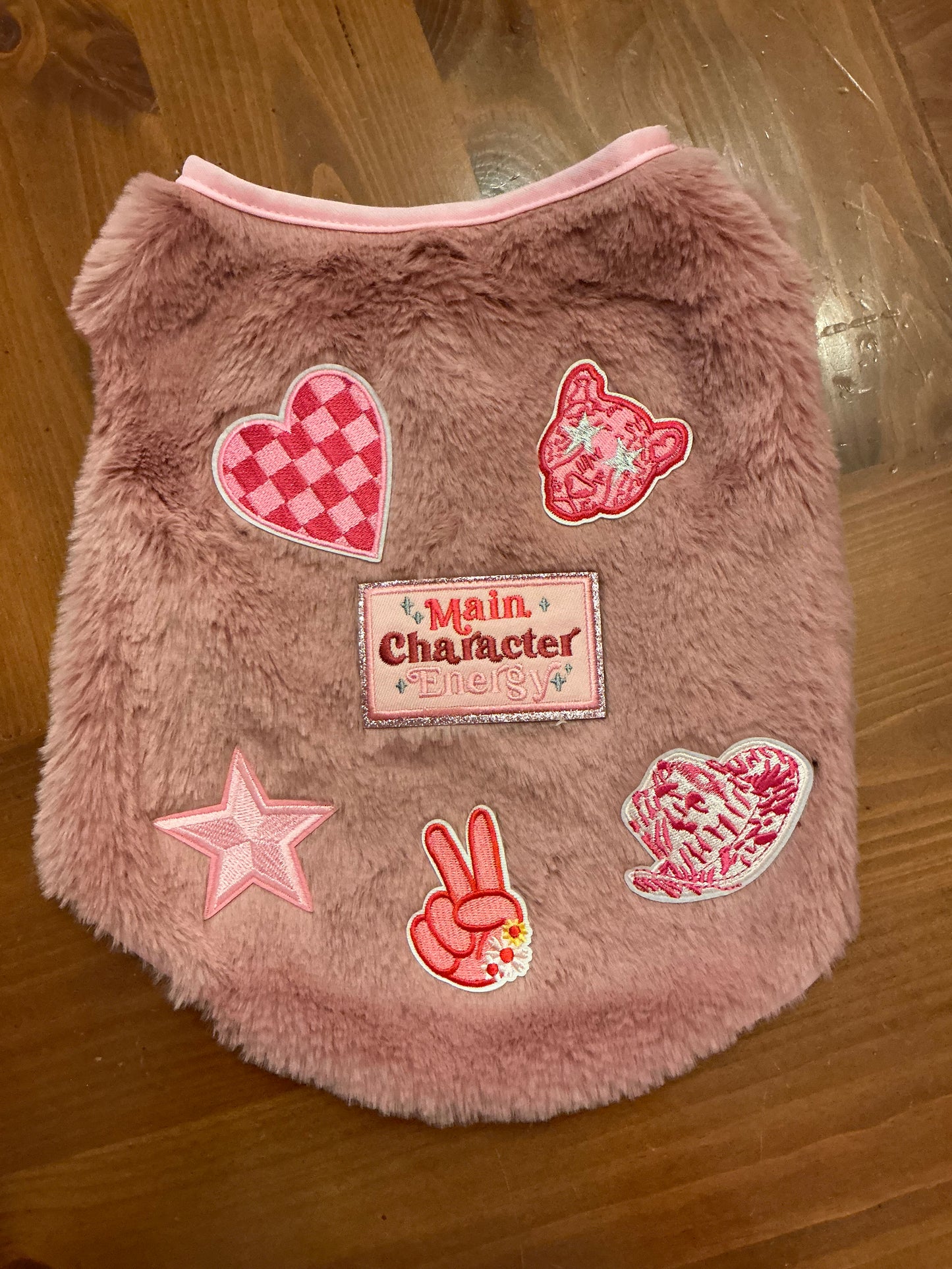 Pet sweater with patches