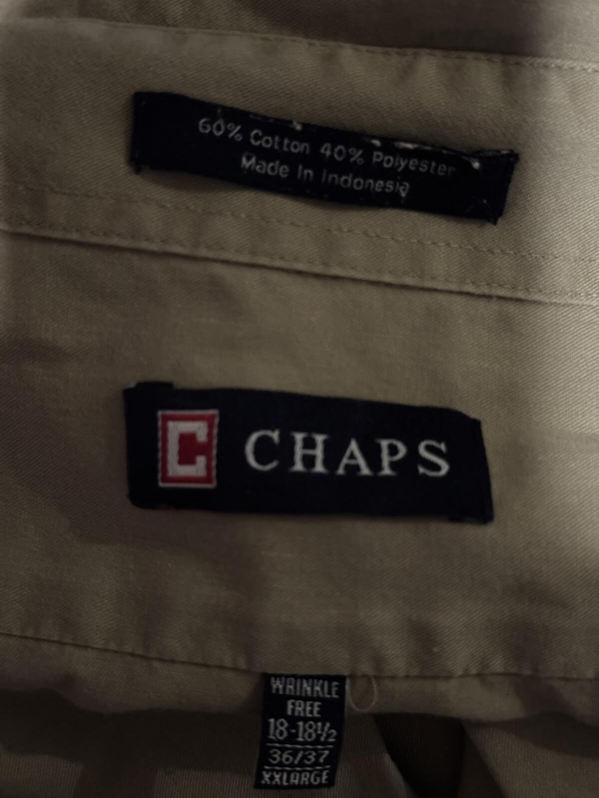 Chaps Men's Classic Button-Down Long Sleeve Shirt in Khaki
