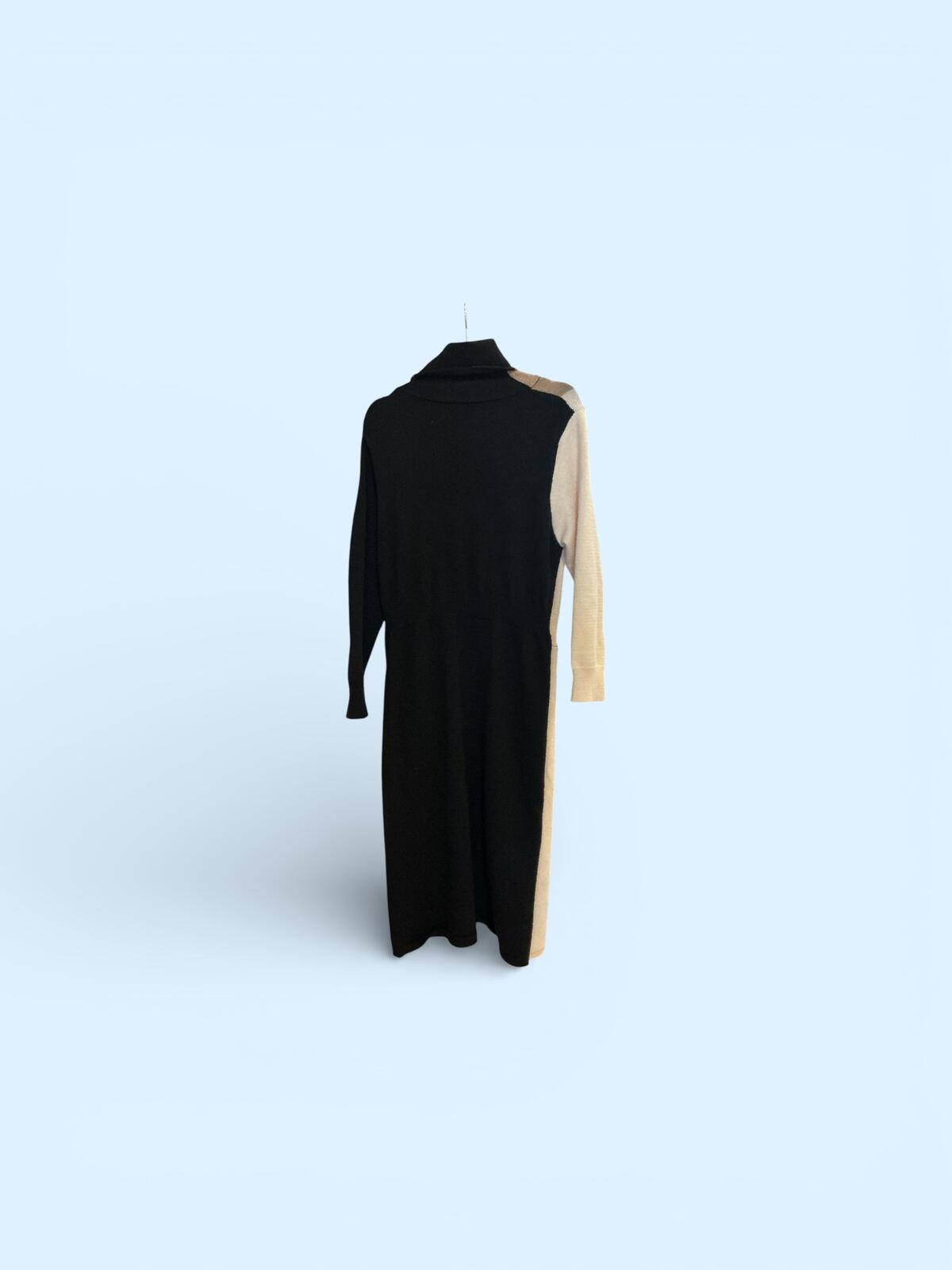 Colorblock Turtleneck Knit Dress