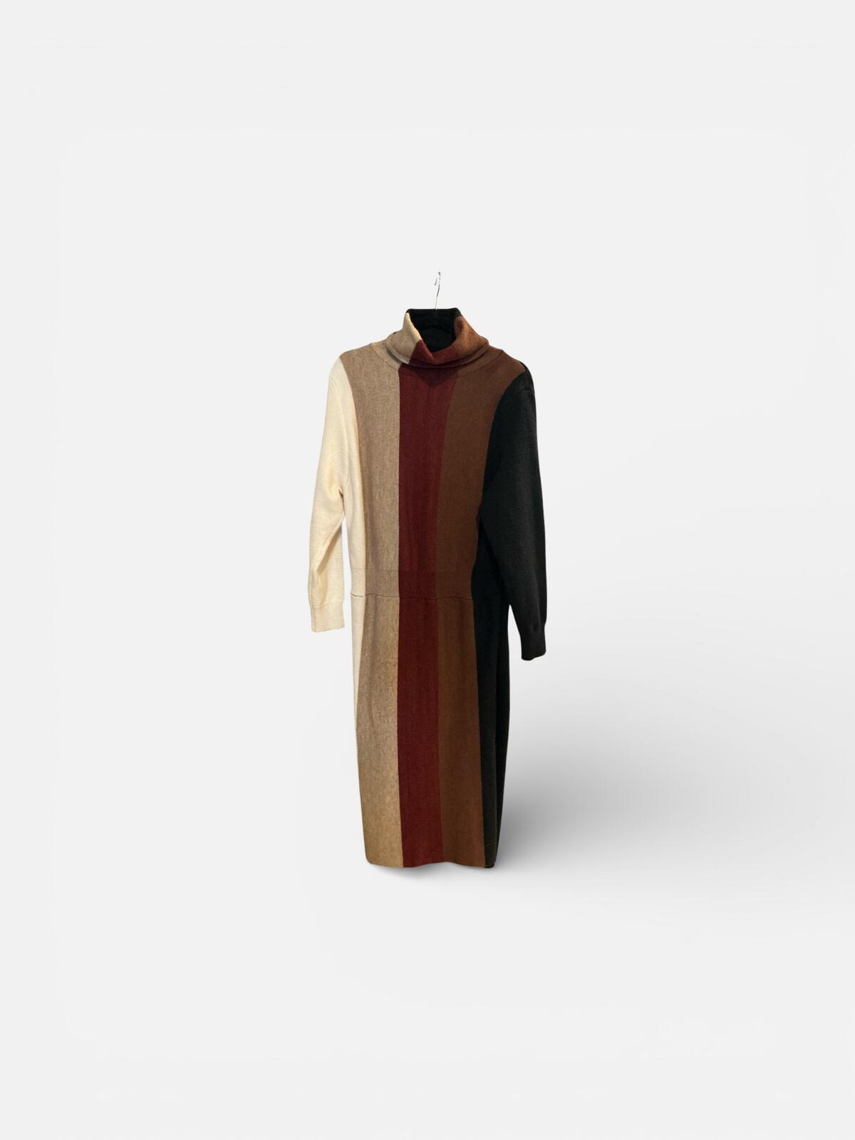 Colorblock Turtleneck Knit Dress
