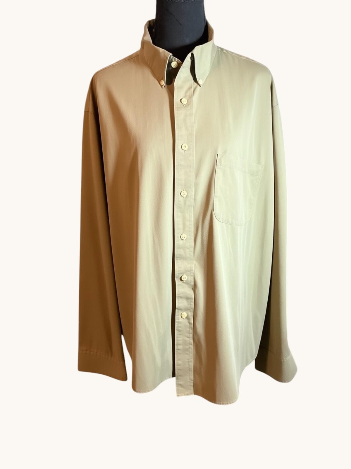 Chaps Men's Classic Button-Down Long Sleeve Shirt in Khaki