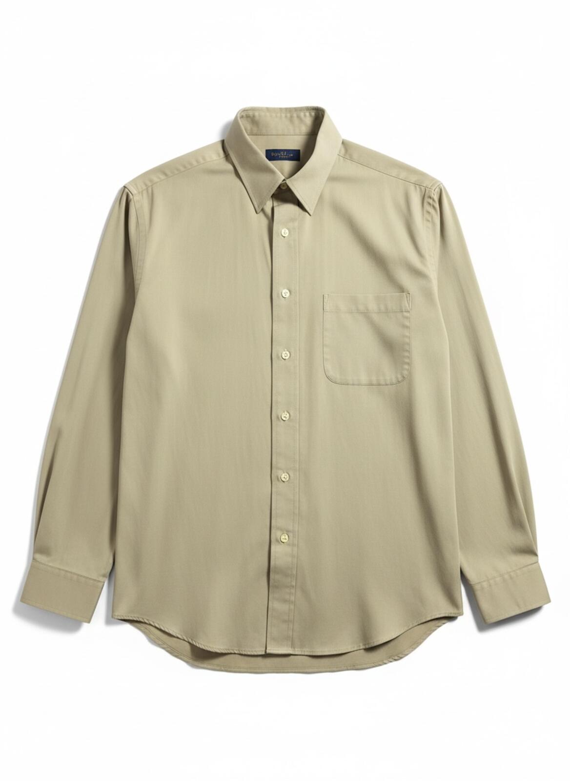 Chaps Men's Classic Button-Down Long Sleeve Shirt in Khaki