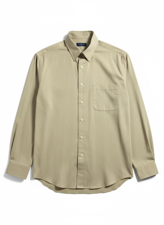 Chaps Men's Classic Button-Down Long Sleeve Shirt in Khaki