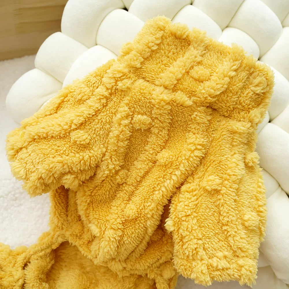 Cute Warm Pet Clothes for Dogs Cats Fleece Jumpsuit Dog Pajamas Autumn Winter Cat Clothing for Small Dog Chihuahua Yorkie Outfit