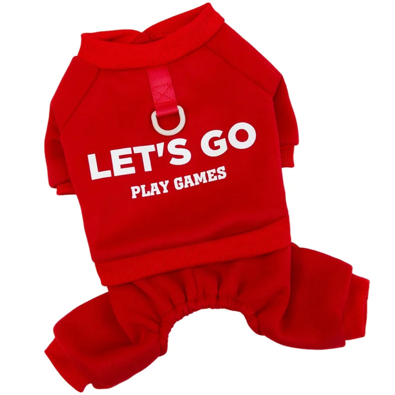 100% Polyester Pet Dog Clothes Warm Dogs Jumpsuits Solid Letter Pet Clothing For Small Dogs Puppy Cats Costume Coats Sweatshirts