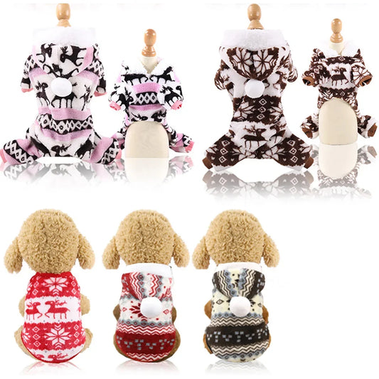 Dog Clothes Christmas Winter Warm Pet Clothes Puppy Jumpsuit Hoodie Coat Doggy Apparel Mascotas Clothes For Dogs Ropa Perro