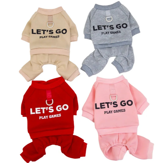 100% Polyester Pet Dog Clothes Warm Dogs Jumpsuits Solid Letter Pet Clothing For Small Dogs Puppy Cats Costume Coats Sweatshirts