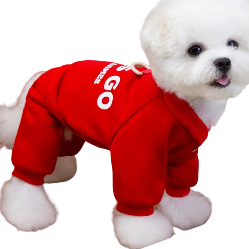 100% Polyester Pet Dog Clothes Warm Dogs Jumpsuits Solid Letter Pet Clothing For Small Dogs Puppy Cats Costume Coats Sweatshirts