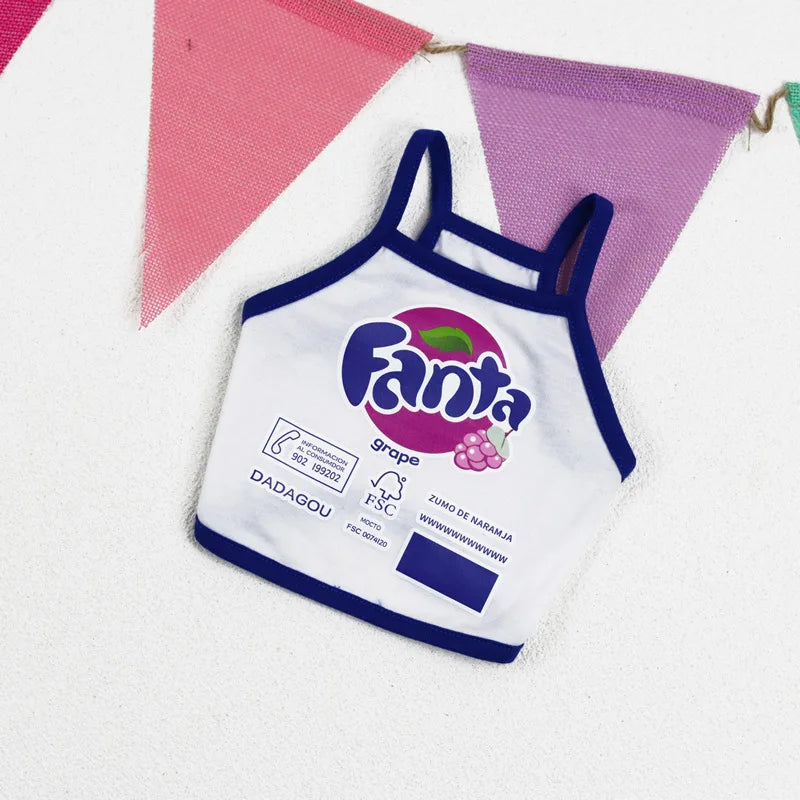 New Pet Clothing Thin Dog Clothes Soda Short Dog Camisole Ketong Grape Lemon Orange Print Pet Cat Clothing Puppy Clothes